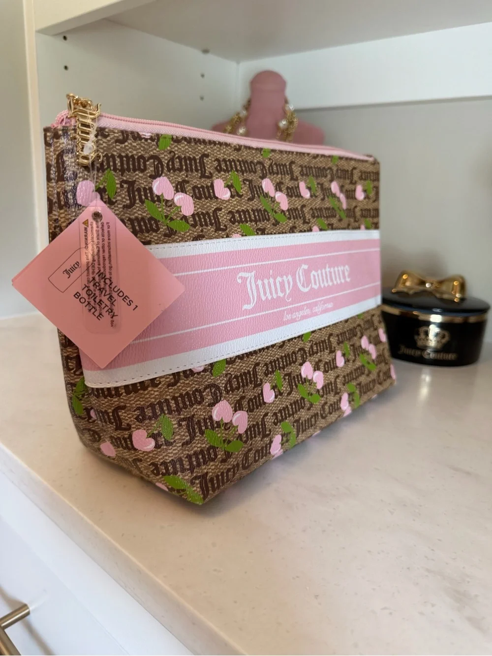 NWT Juicy Couture Pink Logo Cosmetic Pouch